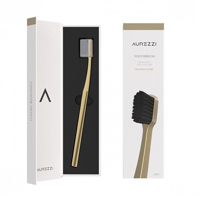 Зубная щетка Aurezzi 24K Gold Black Soft