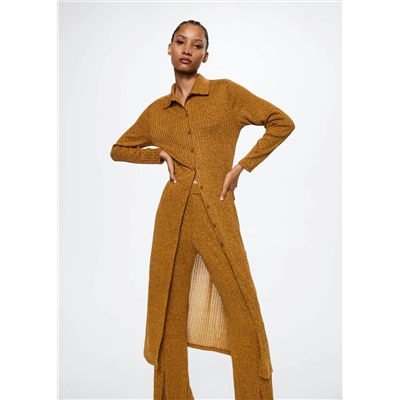 Cárdigan largo canalé -  Mujer | MANGO OUTLET España