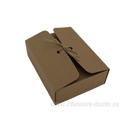 Коробка подарочная с бантом (крафт), 20х15хН6,5 см