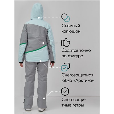 Горнолыжный костюм женский зимний голубого цвета 0709_1Gl