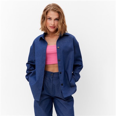 Рубашка женская MINAKU: MINAKU: Jeans Collection цвет цвет синий, р-р 48