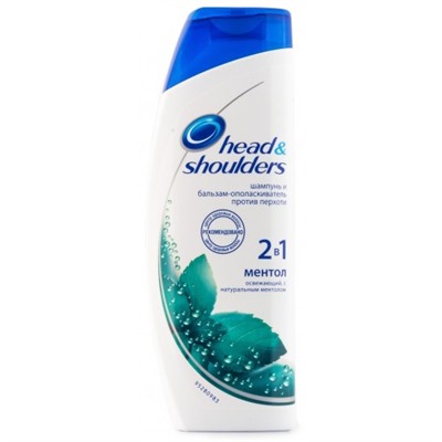 Шампунь-бальзам для волос Head and Shoulders (Хед Энд Шолдерс) Ментол 2 в 1, 400 мл