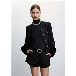 Chaqueta tweed botones joya -  Mujer | MANGO OUTLET España