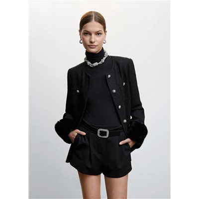 Chaqueta tweed botones joya -  Mujer | MANGO OUTLET España