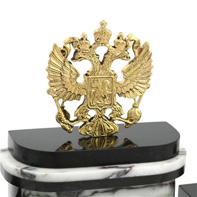 Письменный прибор из мрамора "Герб России" 300*95*210мм