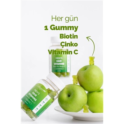 Витамины для волос Collagen Forte Platinum для мужчин, 60 жевательных таблеток, биотин, витамин С и цинк