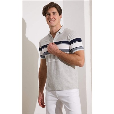 Футболка-поло F411-07-5174 grey melange