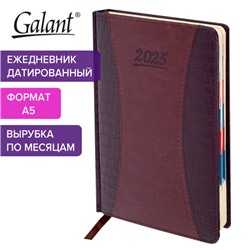 Ежедневник датированный 2025 А5 148х218 мм GALANT "Combi Contract", под кожу, коричневый, 115712