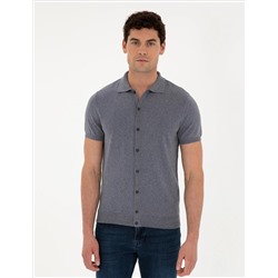 Темная кнопка Slim Fit с полным кнопкой с воротником поло