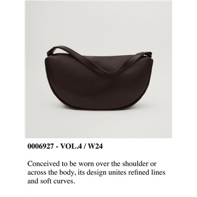 Bolso media luna piel napa