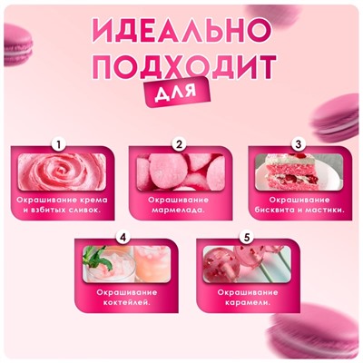 Пищевой краситель Top Decor гелевый, розовый, 100 г