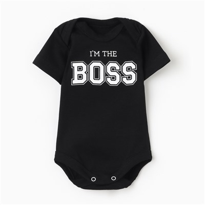 Боди Крошка Я "Little Boss", рост 80-86 см, черный