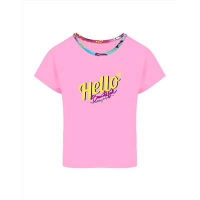 Костюм для девочки KETMIN ЕЖЕВИКА HELLO цв.Розовый/Lovely фуксия (Футболка/Юбка-шорты)