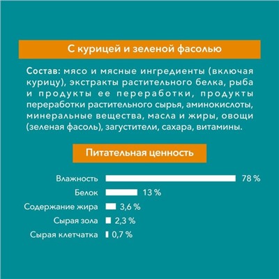 Влажный корм Purinа One для стерилизованных кошек, курица/фасоль, 75 г