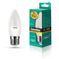 Нарушена упаковка!   Светодиодная лампа E27 10W 3000К (теплый) C35 Camelion LED10-C35/830/E27 (13560)