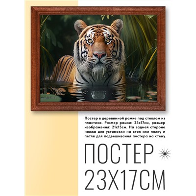 POSG-0272 Постер в рамке 23x17см Тигр