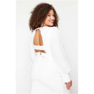 Белый V -neck Long Fish Bridal/Styly/Night/Wedding Dress TBBSS24AH00118