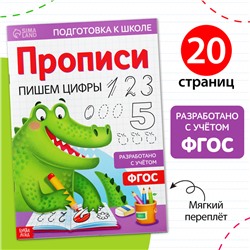 Прописи «Пишем цифры», 20 стр., формат А4