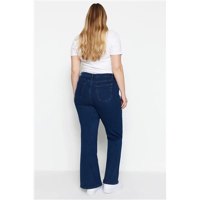 Индиго высокая талия комфорт испанский папсовый вспышка Flare Fit Jeans TBBAW23JE00001