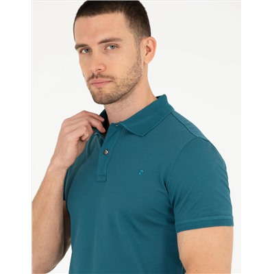 Зеленая слабая полоса Polo Yaka Mercerized T -For