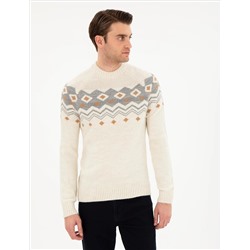 Ecru Slim Fit Half Fisherman Salline Knitwear Казах