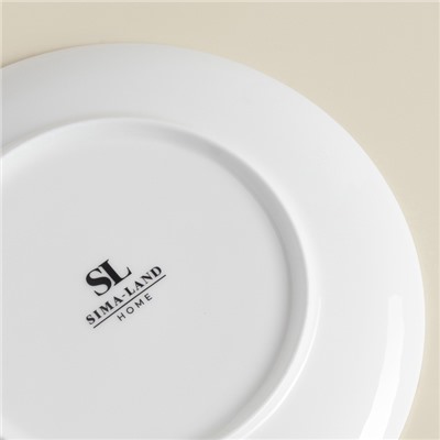 Тарелки SL Home «Каскарон», d=20 см, набор 2 шт, костяной фарфор, белые