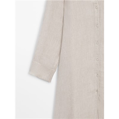 100% linen maxi oversize blouse