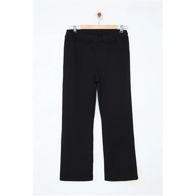 Черная высокая талия гибкая талия испанская пайка Flare Flare Fit Jeans TBBAW25CJ00032