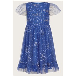 Monsoon Blue Lila Glitter Party Dress