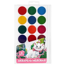Акварель медовая, 18 цветов «Кошечка мари», европодвес