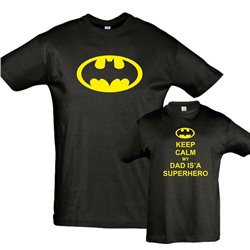 Футболки для папы и сына "My Dad is Superhero"