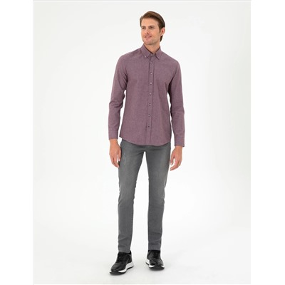 Purple Slim Fit рубашка с длинным рукавом