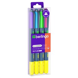 Набор текстовыделителей двусторонних Berlingo "Textline HL220" 4шт., 05цв., 0,5-4мм, европодвес