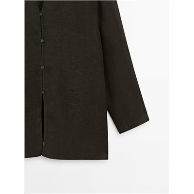 100% linen oversize blouse
