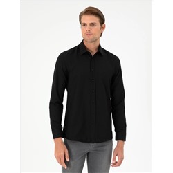 Black Oxford Slim Fit рубашка с длинным рукавом