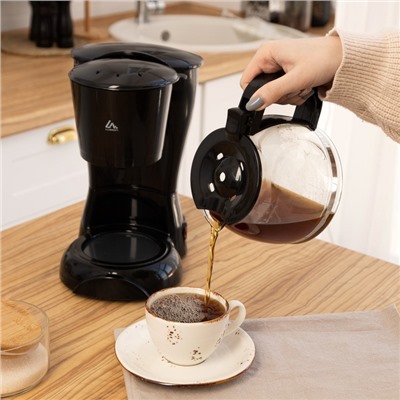 УЦЕНКА Кофеварка Luazon LKM-654, капельная, 900 Вт, 1.2 л, чёрная
