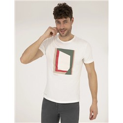 Ekru Slim Fit Printed Bike Bike T -For