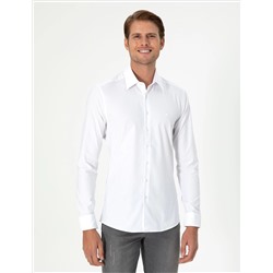 Белый бывший Slim Fit рубашка с длинным рукавом