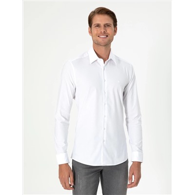 Белый бывший Slim Fit рубашка с длинным рукавом