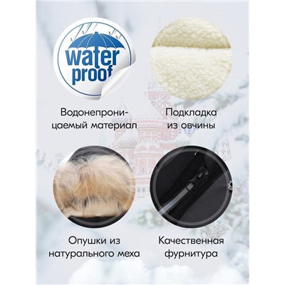 Куртка парка зимняя детская подростковая для мальчика с капюшоном и мехом черного цвета 9441Ch