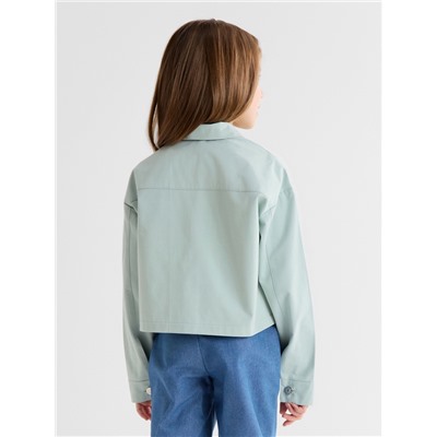 Рубашка для девочки MINAKU: Jeans collection, цвет серо-голубой, рост 122 см