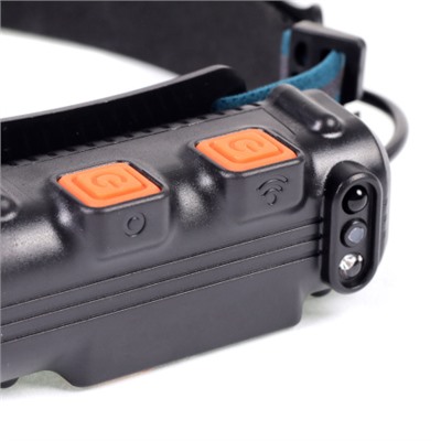 Фонарь налобный спортивный COMIRON O'HEAD FLOODLIGHT ABS, IPX5 свет COB 400lm аккум 18650 3.7V 2000 mAh USB Type-C индикатор /уп /50/100/
