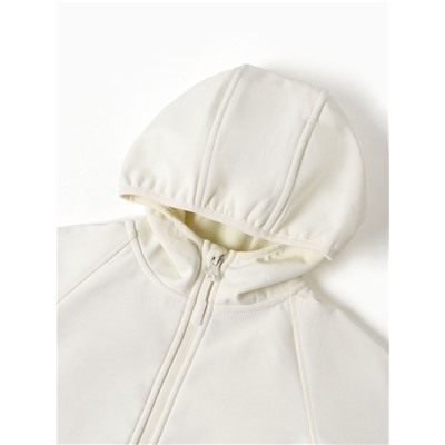 Ветровка демисезонная для девочек MINAKU из Softshell на флисе, непромокаемая, светло-серая, рост 128 см