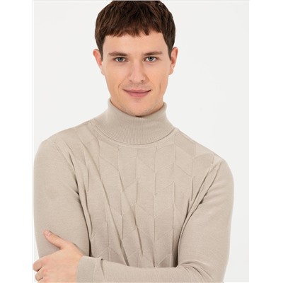 Свитер с воротником -воротником с пендом Sand Melanj Fit Fitw