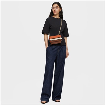 Bolso bandolera - beige y naranja