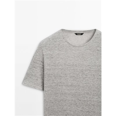 Camiseta manga corta con lino y algodón