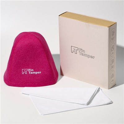 Шапка для бани FINTAMPER «Премиум», шерсть альпаки, мериноса, шелк, фуксия