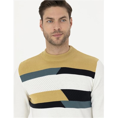 Ecru Slim Fit Half Fisherman Salline Knitwear Казах