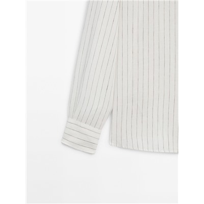 Camisa rayas 100% lino regular fit
