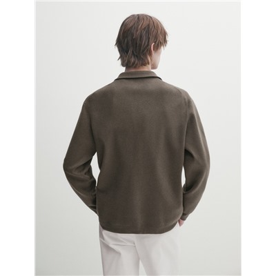 Cárdigan punto cremallera cuello camisero
